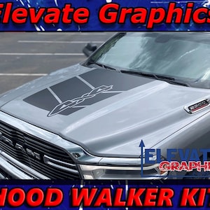 2019-2023 Fits Ram 2500 & 1500 Hood Walker Graphics Vinyl Auto Stripes 3M Decals And Stickers