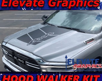2019-2023 Fits Ram 2500 & 1500 Hood Walker Graphics Vinyl Auto Stripes 3M Decals And Stickers