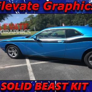2011-2023 Fits Dodge Challenger Side Solid Stripes Auto 3M Graphics Vinyl Decals Stickers