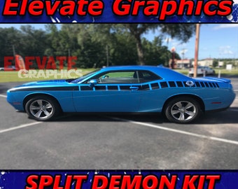 2011-2023 Fits Dodge Challenger Side Split Demon Stripes 3M Auto Graphics Vinyl Decals And Stickers