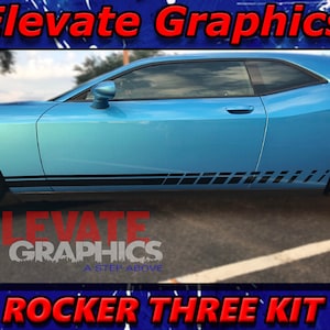 2008-2023 Passend für Dodge Challenger Side Rocker Drei Streifen Abziehbilder Vinyl 3M Auto Grafiken und Aufkleber
