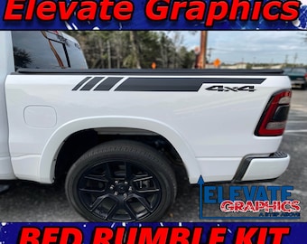 Fits Ram 1500 Side Bed Rumble Graphics Vinyl Stripes Stickers Auto Decals 2009-2027