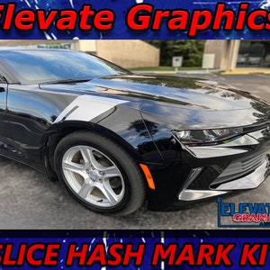 2016-2018 For Chevy Camaro Side Slice Hash Mark Stripes 3M Auto Graphics Vinyl Decals