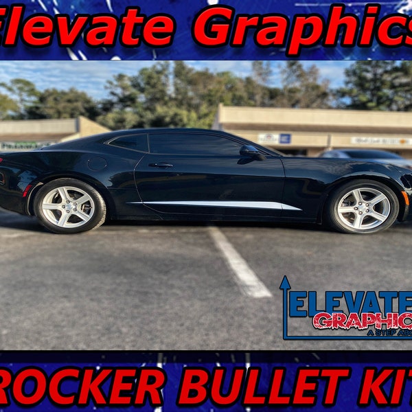 2010-2018 For Chevy Camaro Side Rocker Bullet Graphics 3M Auto Stripes Vinyl Decals Stickers