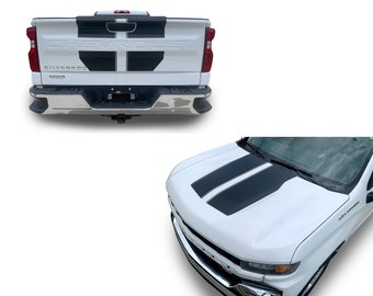 Fits Chevy Silverado Rally Beast Two Graphics Auto Vinyl Stripes 3M Decals And Stickers Years 2019-2023