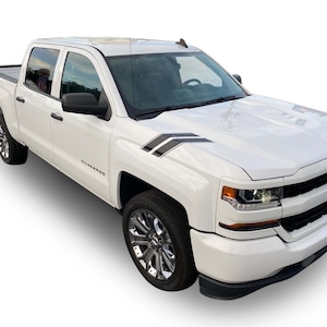 Passend für Chevy Silverado Side Hood Hash Mark Grafiken Auto Vinyl Stripes 3M Abziehbilder und Aufkleber Jahre 2000-2023