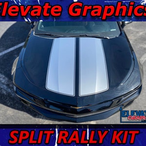2016-2018 Past Chevy Camaro Hood Split Rally Graphics 3M Auto Stripes Vinyl Decals