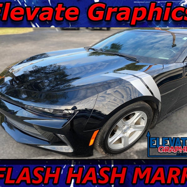 2010-2018 For Chevy Camaro Side Flash Hash Mark Stripes 3M Auto Graphics Vinyl Decals