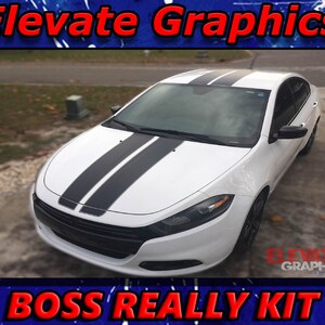 2013-2016 Fits Dodge Dart Boss Rally Stripes Hood Auto Graphics Vinyl Decals 3M Stickers