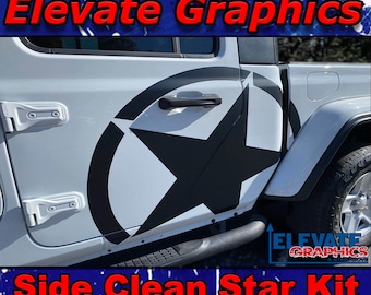Passend für jeep Gladiator Side Clean Star Grafiken 3M Vinyl Stripes Suv Abziehbilder und LKW-Aufkleber 2020-2024