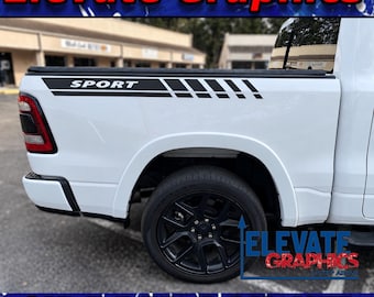 Fits Ram 1500 Decals Side Bed Rail Stickers | Truck Graphic Kit | Vinyl Auto Graphics | Pickup Stripes 2009-2027