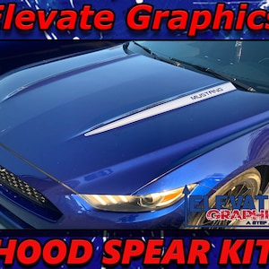 2015-2017 Fits Ford Mustang Hood Spears Stripes Vinyl Auto Graphics 3M Decals And Stickers