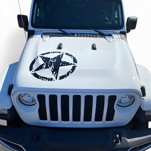 2019-2024 Fits Jeep Gladiator And Wrangler Ripped Star Hood Stripe 3M Vinyl Graphics SUV Decals And Stickers