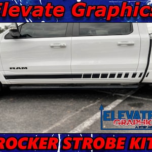 2009-2023 Fits Ram 1500 Side Rocker Strobe Graphics 3m Vinyl Stripes Stickers Auto Decals