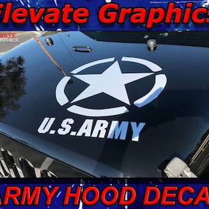 Fits Jeep Wrangler Star Hood Graphics 3M Auto Decals Stickers Vinyl Stripes Years 2007-2023