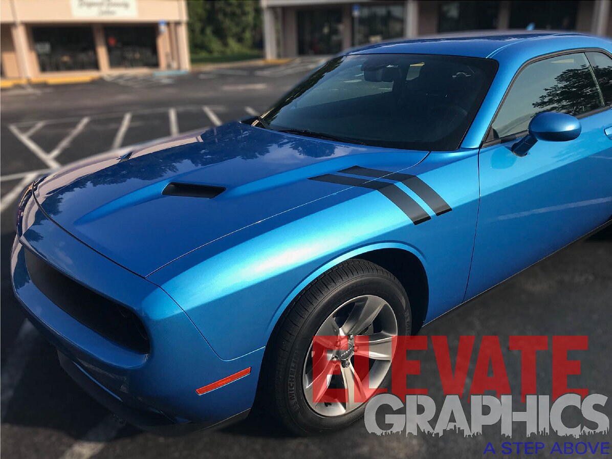 Fits Dodge Challenger Side Hash Mark Graphics Double Bar Stripes 3M ...