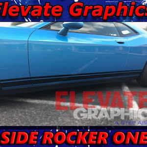 2008-2023 Passend für Dodge Challenger Side Rocker One Stripes 3M Vinyl Auto Grafik Aufkleber Aufkleber