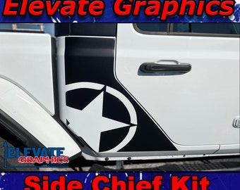 Passend für Jeep Gladiator Side Chief Grafiken 3M Vinyl Stripes Geländewagen Abziehbilder und LKW Aufkleber 2020-2024