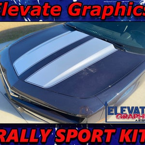 2010-2015 Fits Chevy Camaro Hood Rally Sport Stripes Vinyl Auto Graphics 3M Decals And Stickers