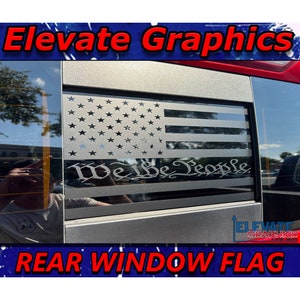Passend für Chevy Silverado Zurück Schiebefenster Sauber Flagge We The People Graphic Auto Vinyl Aufkleber 3M Stripe Kit und Aufkleber 2019-2024