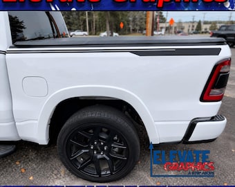 Fits Ram 1500 Decals Side Vaper Graphics 2009-2027 | Truck Stripe Kit | Vinyl Auto Stripes | Pickup Stickers