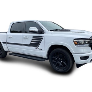 Fits Ram 1500 Side Hockey Hawk With Pin Stripes 3m Vinyl Graphics Stickers Auto Decals 2019-2023