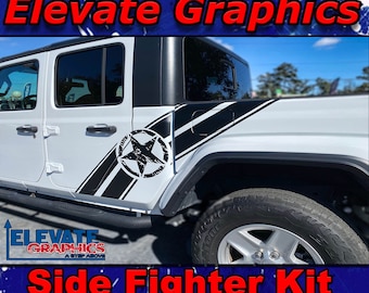 Passend für Jeeep Gladiator Side Fighter Grafiken 3M Vinyl Streifen Suv Abziehbilder Und LKW-Aufkleber 2020-2024