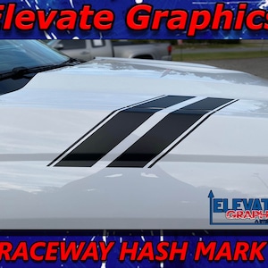 2000-2023 passend für Chevy Silverado Side Hood Hash Mark Stripes Auto Vinyl Grafiken 3 M Abziehbilder und Aufkleber