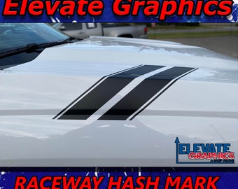 2000-2023 Fits Chevy Silverado Side Hood Hash Mark Stripes Auto Vinyl Graphics 3M Decals And Stickers