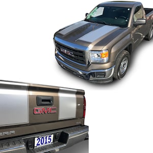 Fits GMC Sierra Rally Graphics Hood & Tailgate Auto Stripes 3M Decals Vinyl Stickers Years 2014-2018