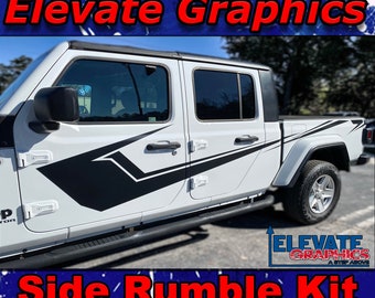 Passend für Jeeep Gladiator Side Rumble Grafiken 3M Vinyl Streifen Suv Abziehbilder Und LKW Aufkleber 2020-2024