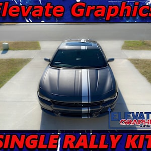 2015-2023 Fits Dodge Charger Hood Single Rally Stripes Vinyl Auto Graphics 3M Decals And Stickers