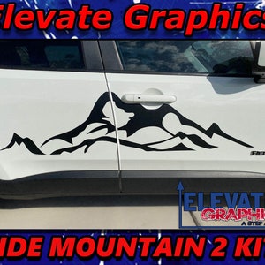 2015-2023 Fits Jeep Renegade Side Mountain 2 Stripes Vinyl Graphics 3M Decals