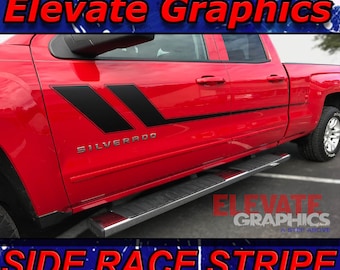 2007-2026 Fits Chevy Silverado Side Race Stripes Auto Vinyl Graphics 3M Decals And Stickers