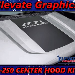 2017-2023 Fits Ford F350 And F250 Center Hood Stripes Vinyl Graphics 3M Decal Stickers