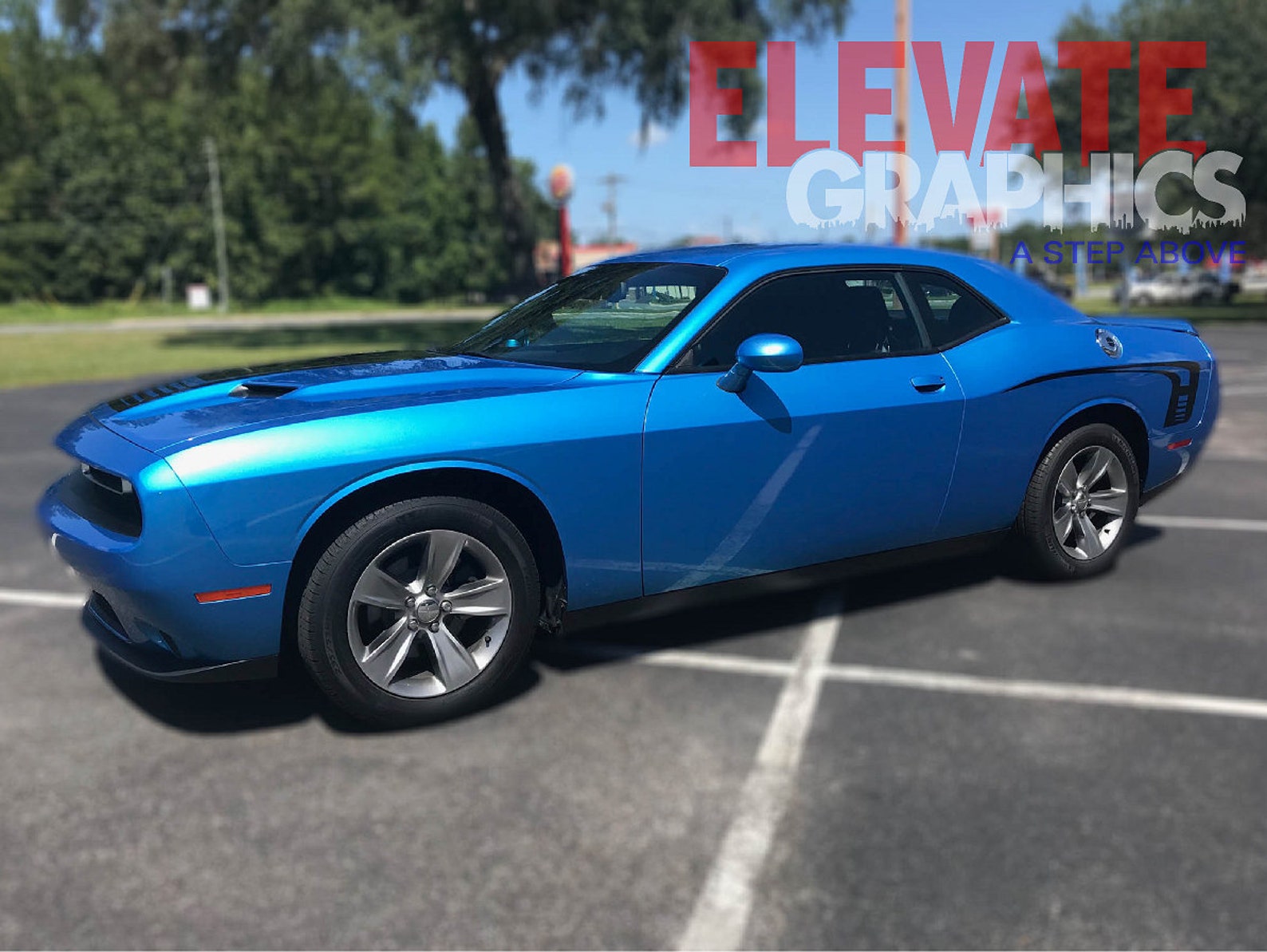 Custom Hood & Side Dual Stripes Decal Kit For Dodge Challenger (2008-2023) - Choose Your Color, Made In USA