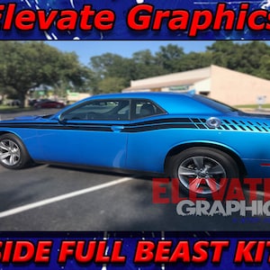 2011-2023 Dodge Challenger Side RT Beast Stripes Auto 3M Grafiken Vinyl Aufkleber Aufkleber