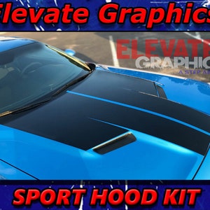 Passend für Dodge Challenger Sport Hood Stripes 3M Auto Graphics Vinyl Decals Aufkleber 2015-2023
