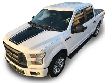 Fits Ford F-150 Center Hood Graphics 3M Stripes Auto Vinyl Decals Truck Stickers Years 2015-2020
