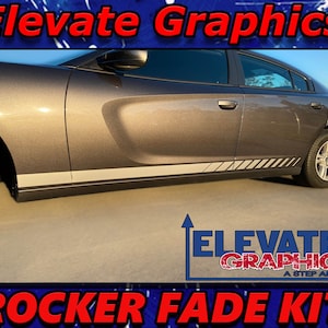 2015-2023 Fits Dodge Charger Side Rocker Fade Stripes Vinyl Auto Graphics 3M Decals And Stickers