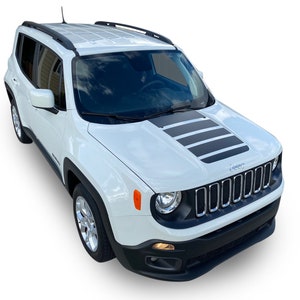Fits Jeep Renegade Hood Center Graphics Vinyl Auto Stripes Decals Stickers Years 2015-2023