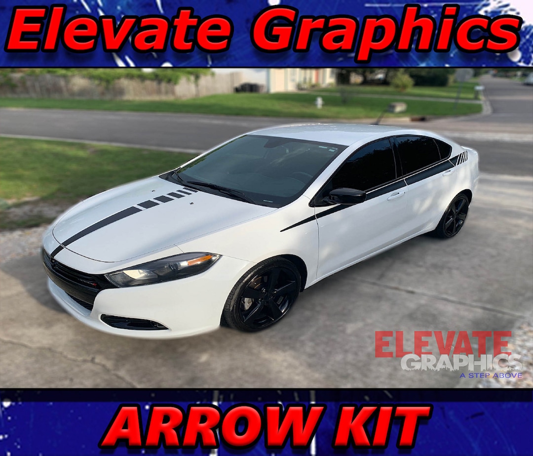 2013-2016 Fits Dodge Dart Arrow Side and Hood Stripes Vinyl Auto