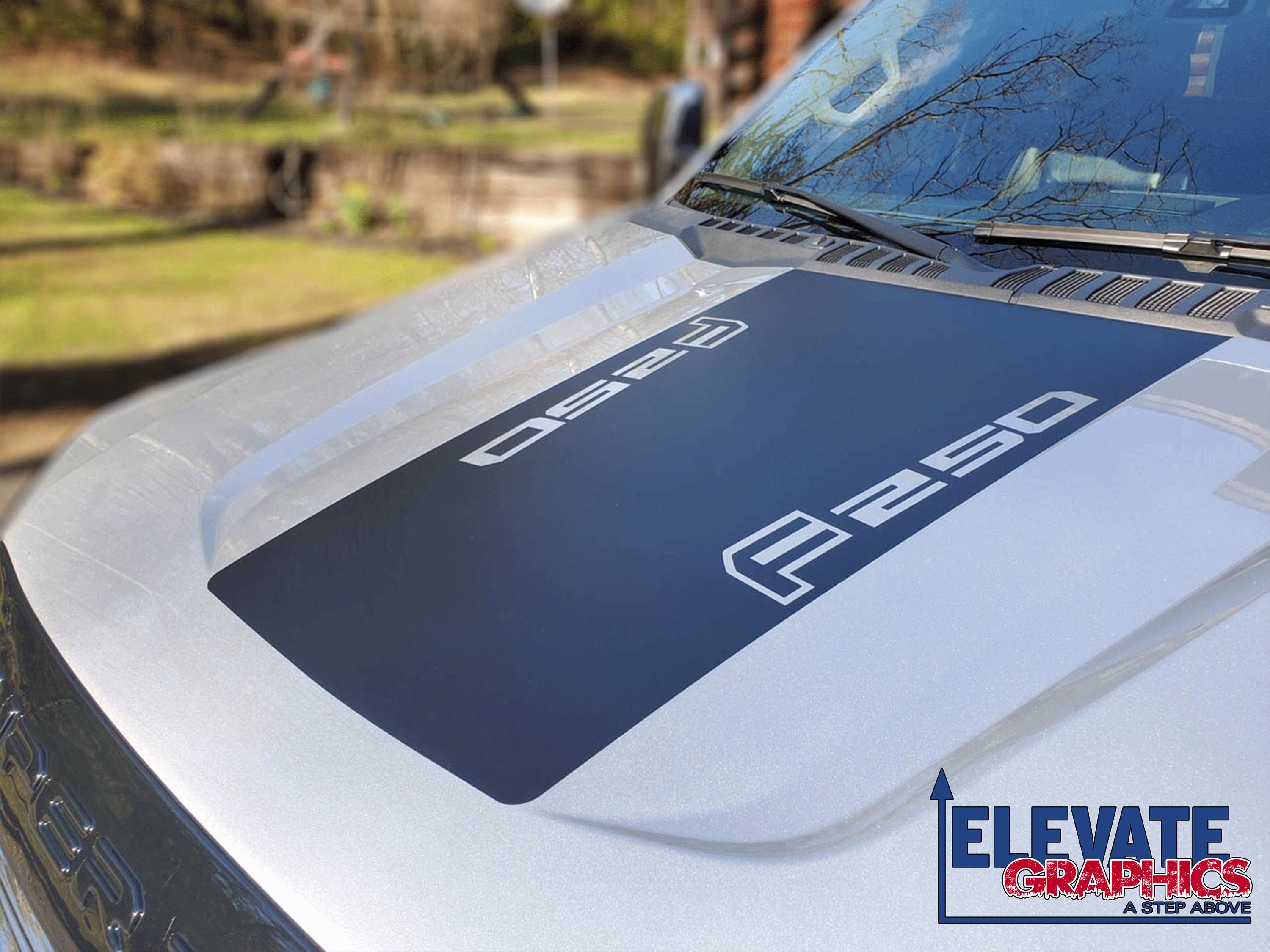 Fits Ford F350 and F250 Center Hood Graphics 3M Vinyl Stripes Decal ...