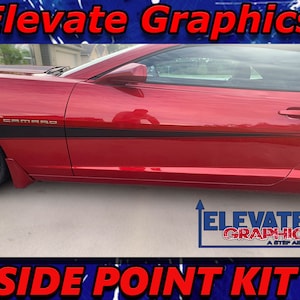2010-2015 Fits Chevy Camaro Side Point Stripes Vinyl Auto Graphics 3M Decals Hood Stickers