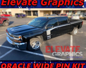 2016-2018 Fits Chevy Silverado Side Oracle Wide Pin Stripes Auto 3M Vinyl Graphics Decals And Stickers