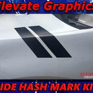 2013-2016 Fits Dodge Dart Hash Marks Stripes Hood Double Bar Auto Graphics Decals 3M Stickers