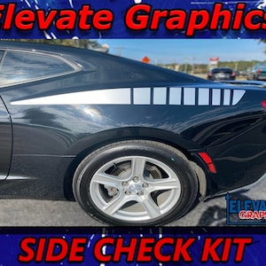 2010-2018 Para Chevy Camaro Side Check Stripes 3M Auto Graphics Vinilo Calcomanías Pegatinas