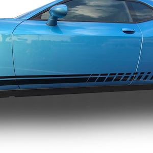Für Dodge Challenger Side Rocker Drei Aufkleber Vinyl Grafiken 3M Auto Stripes 2008-2023