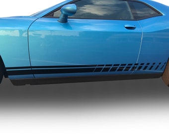 For Dodge Challenger Side Rocker Three Decals Vinyl Graphics 3M Auto Stripes 2008-2023