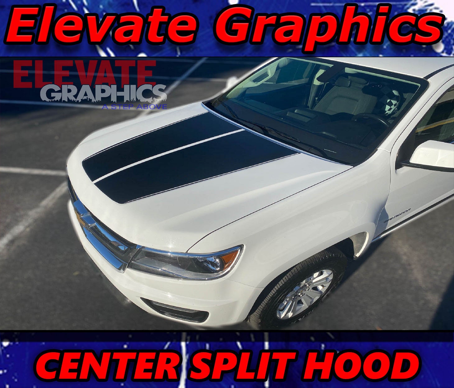 2015-2022 Fits Chevy Colorado Hood Stripes 3M Vinyl Decals Graphics And Stickers